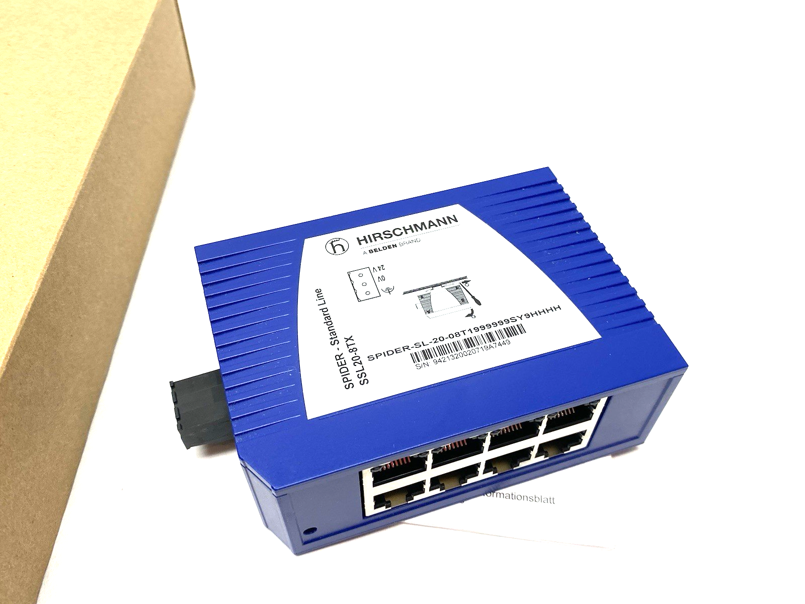 SSL20-8TX | Hirschmann Ethernet Rail Switch SPIDER-SL-20-08T1999999SY9HHHH - New Other - Maverick Industrial Sales