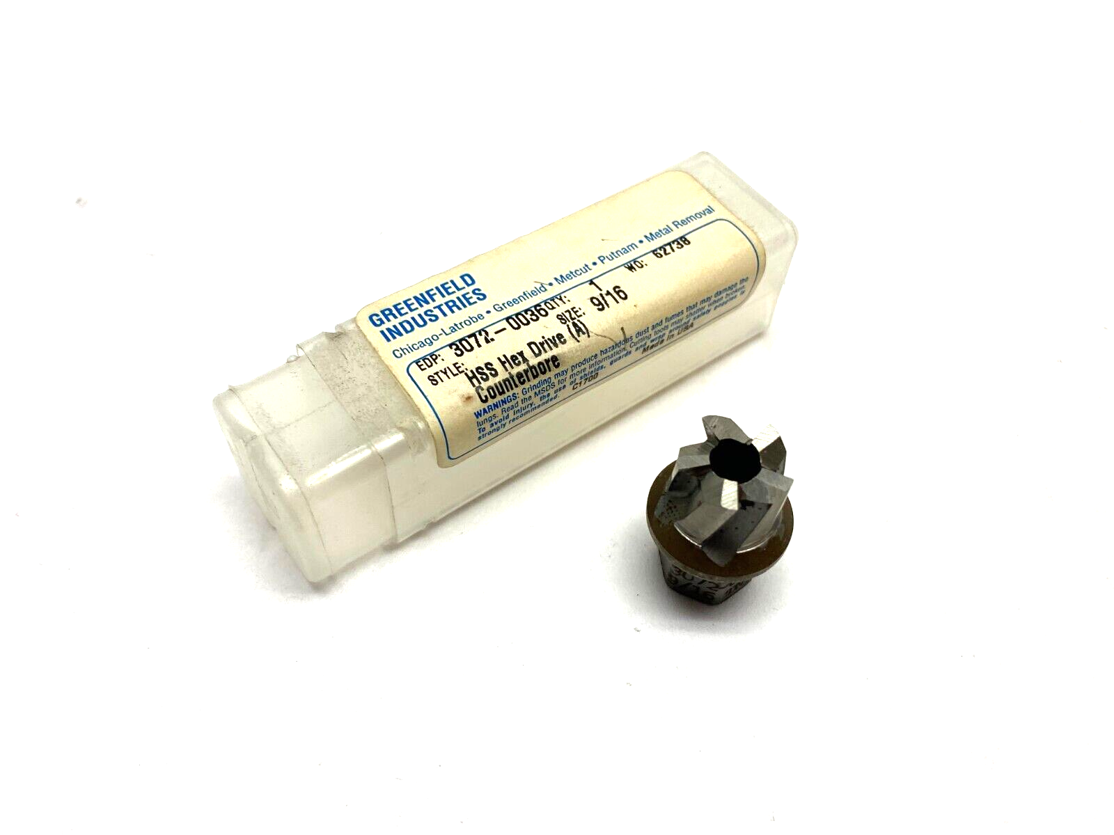 Greenfield Metcut 3072-0036 Hex Drive Counterbore Mill Tip 9/16" - Maverick Industrial Sales