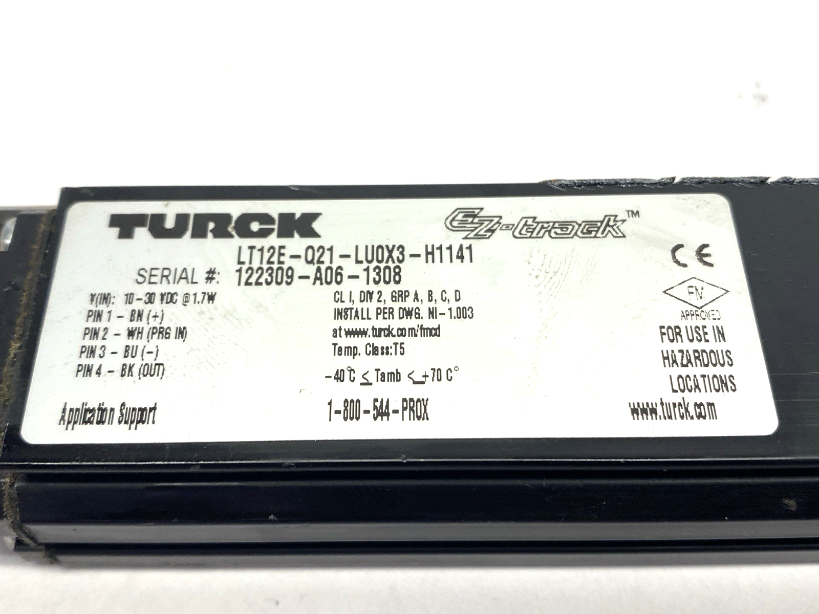 LT12E-Q21-LU0X3-H1141 | Turck Linear Transducer EZ-Track 4-Pin M12 LT0101 - For parts or not working - Maverick Industrial Sales