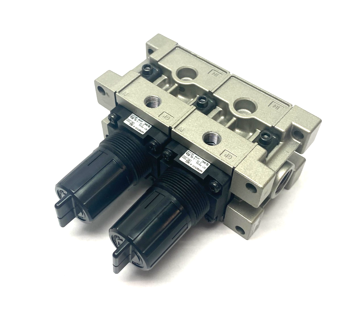 SMC NARM2500-02A-N02 Dual-Regulator Modular Manifold 1/4" NPT - Maverick Industrial Sales