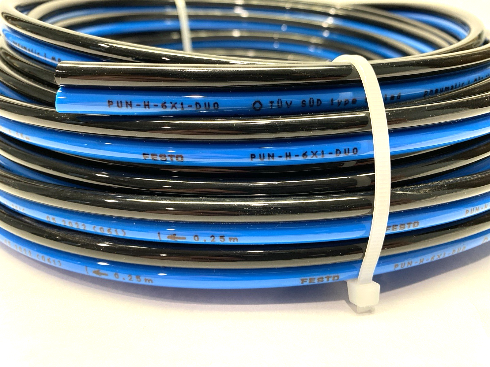 Festo PUN-H-6X1-DUO Pneumatic Duo Tubing 6mm OD 4mm ID 197397 CUT TO 45' - Maverick Industrial Sales