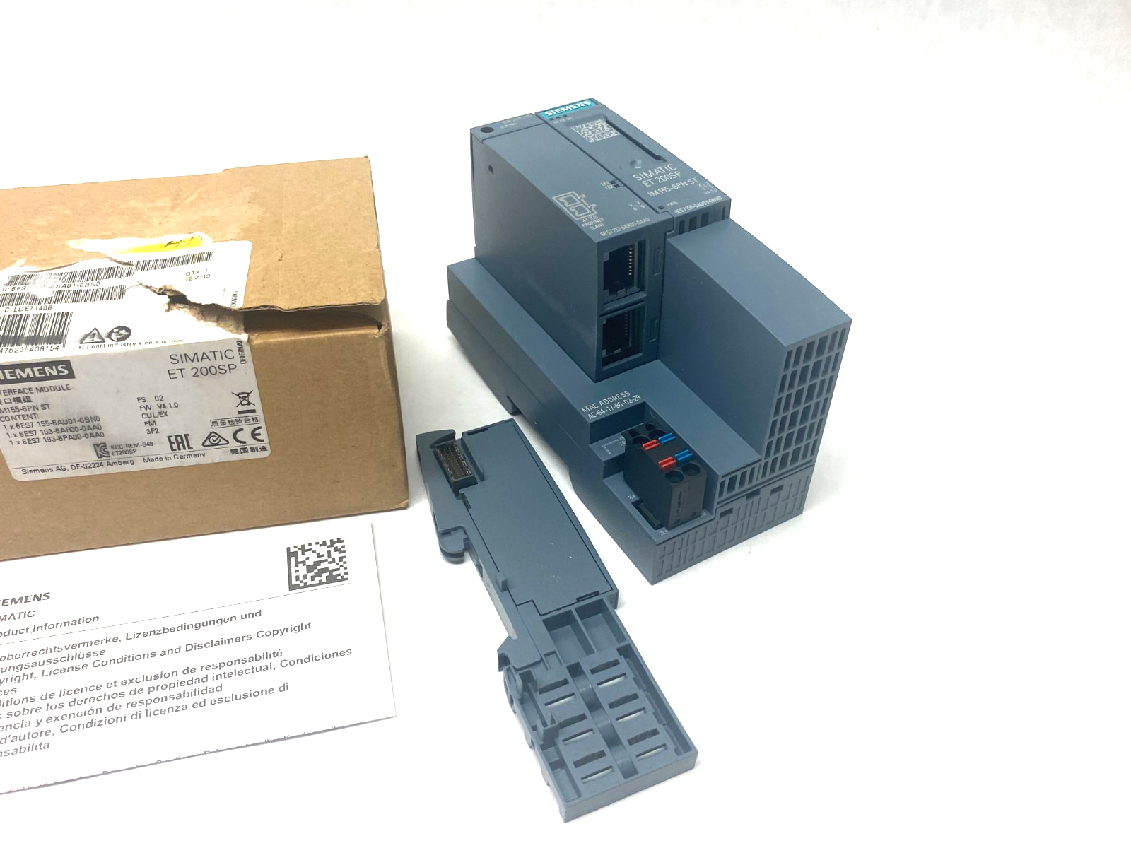 Siemens 6ES7 155-6AA01-0BN0 SIMATIC ET 200SP Interface Module, IM155-6PN ST - Maverick Industrial Sales