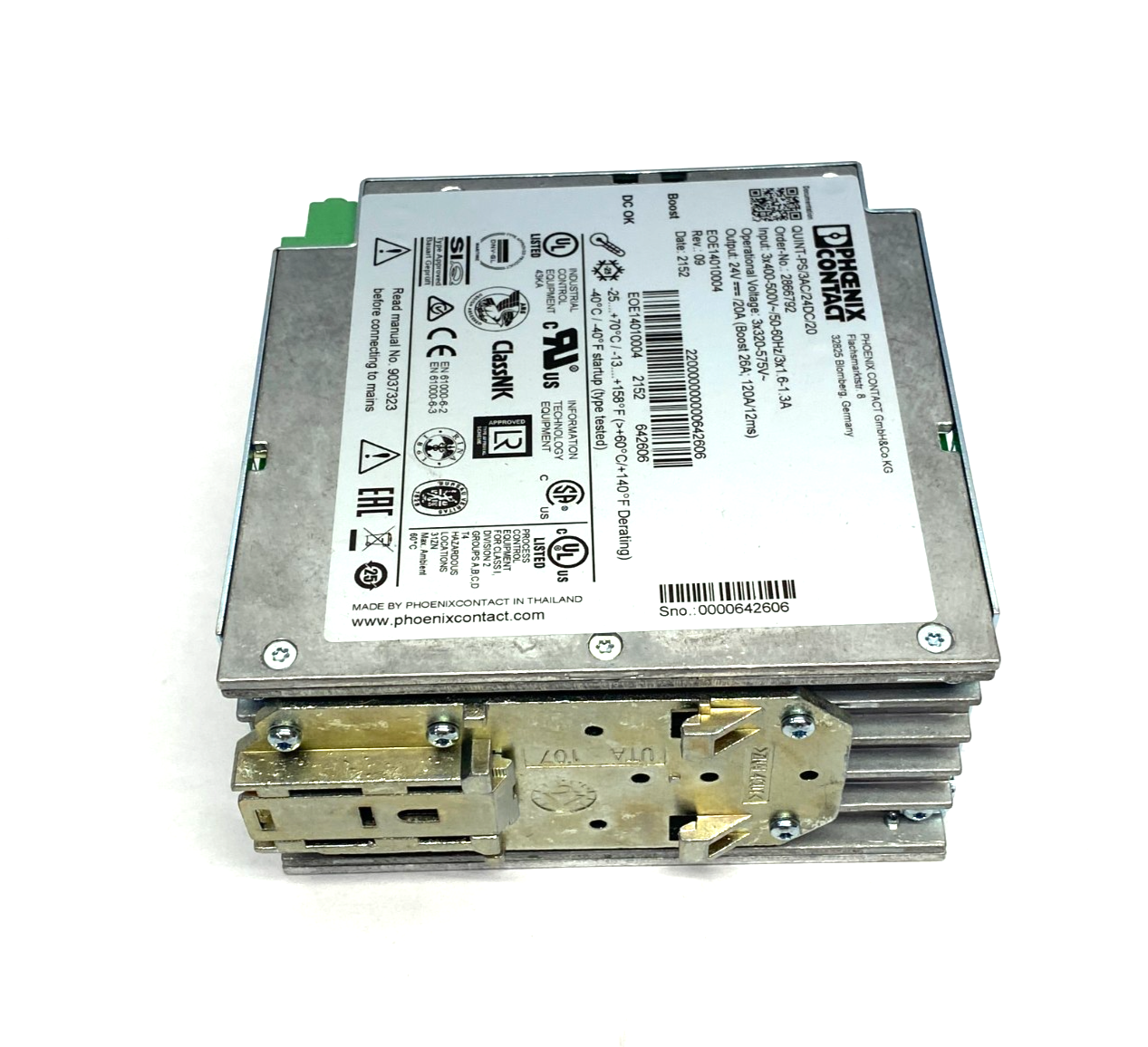 Phoenix Contact QUINT-PS/3AC/24DC/20 Primary-Switched Power Supply 2866792 - Maverick Industrial Sales