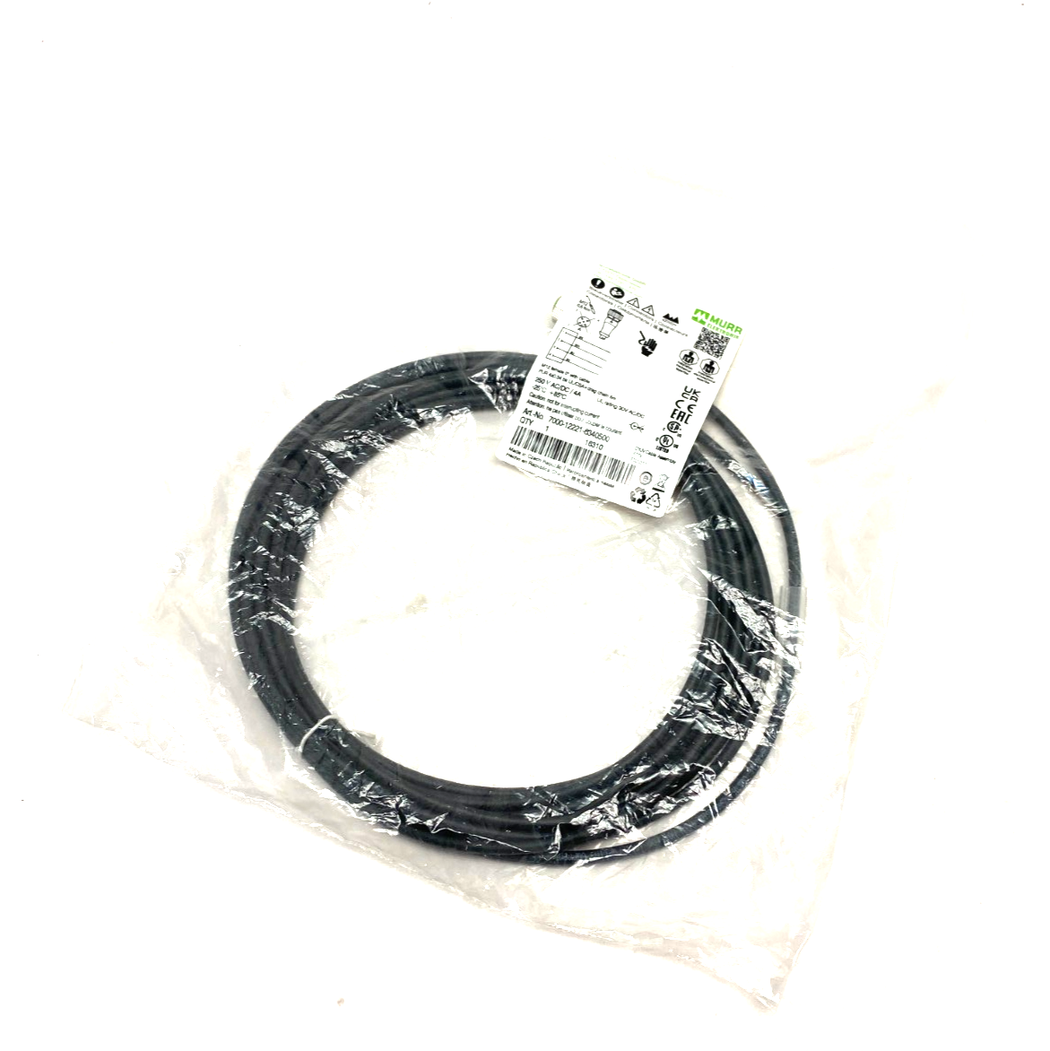 Murrelektronik 7000-12221-6340500 Single Ended M12 Female 0° A-cod. Cordset 5m - Maverick Industrial Sales
