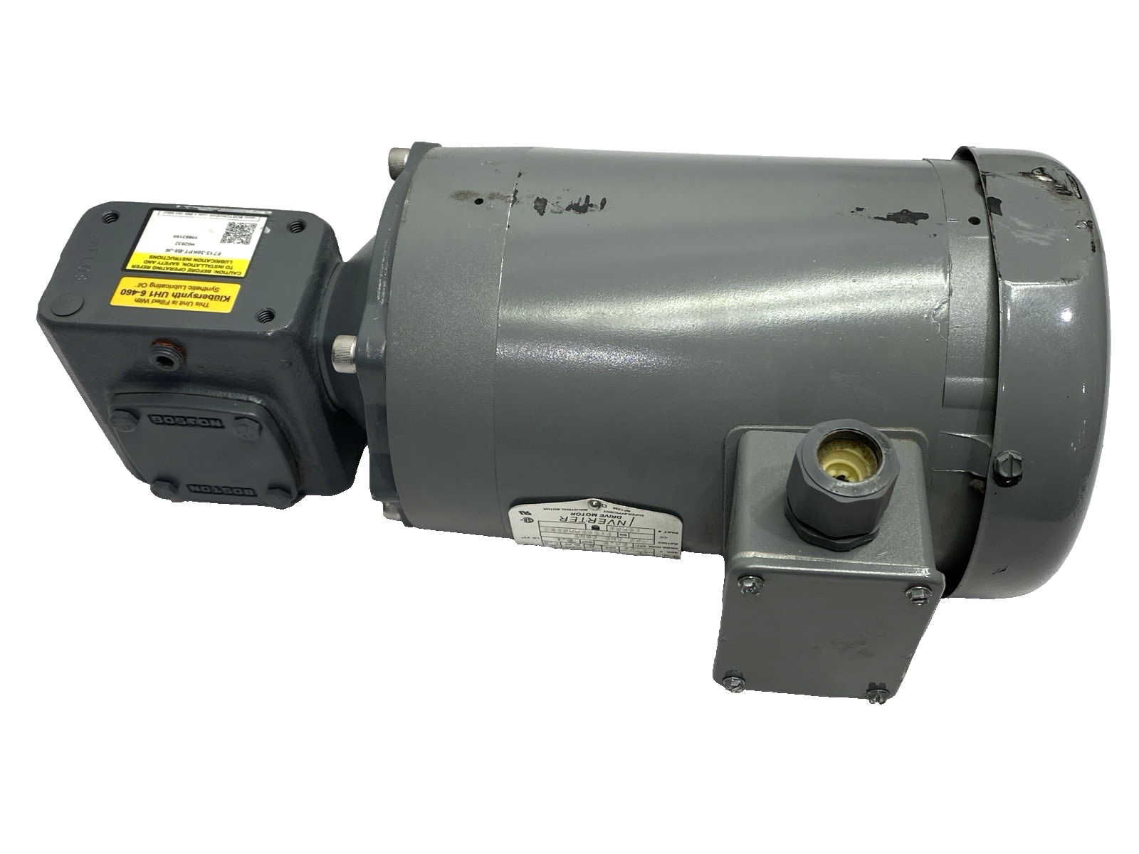 Boston Gear FUTF-1D-B AC Motor 460V 19583 w/ F713-30KPT-B5-J6 Gear Reducer 30:1 - Used - Maverick Industrial Sales