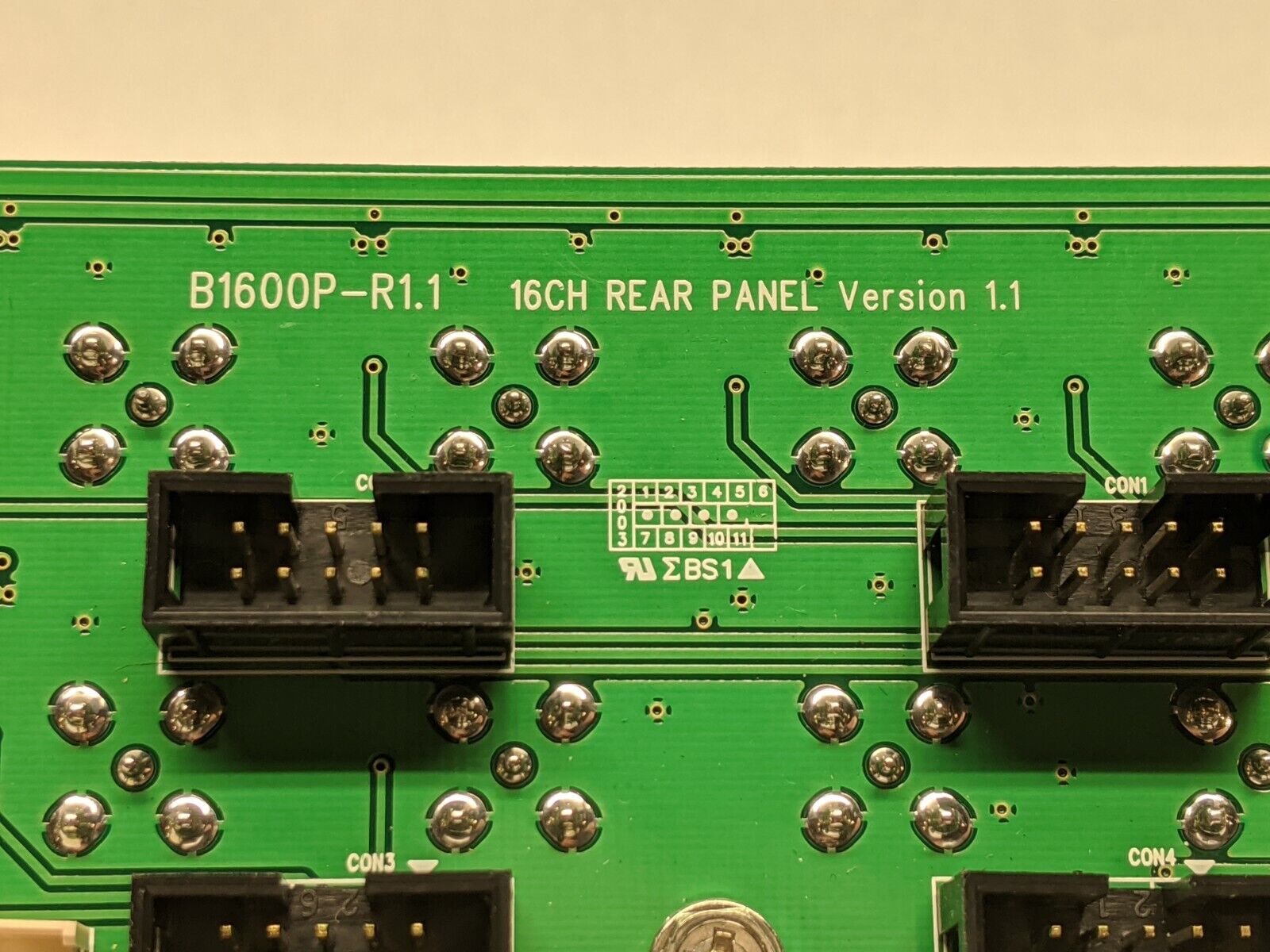 Pelco B1600P-R1.1 Circuit Board 16 CH Rear Panel from DX7100 Series Security DVR - Maverick Industrial Sales