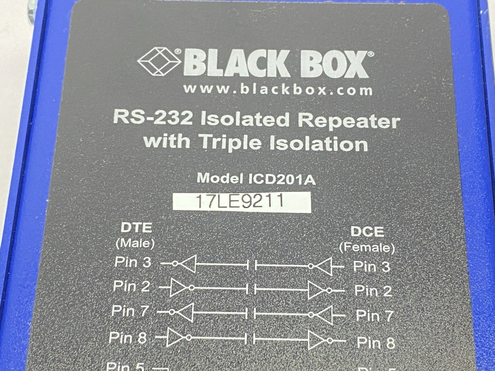 ICD201A | Black Box RS-232 Isolated Repeater With Triple Isolation - Used - Maverick Industrial Sales