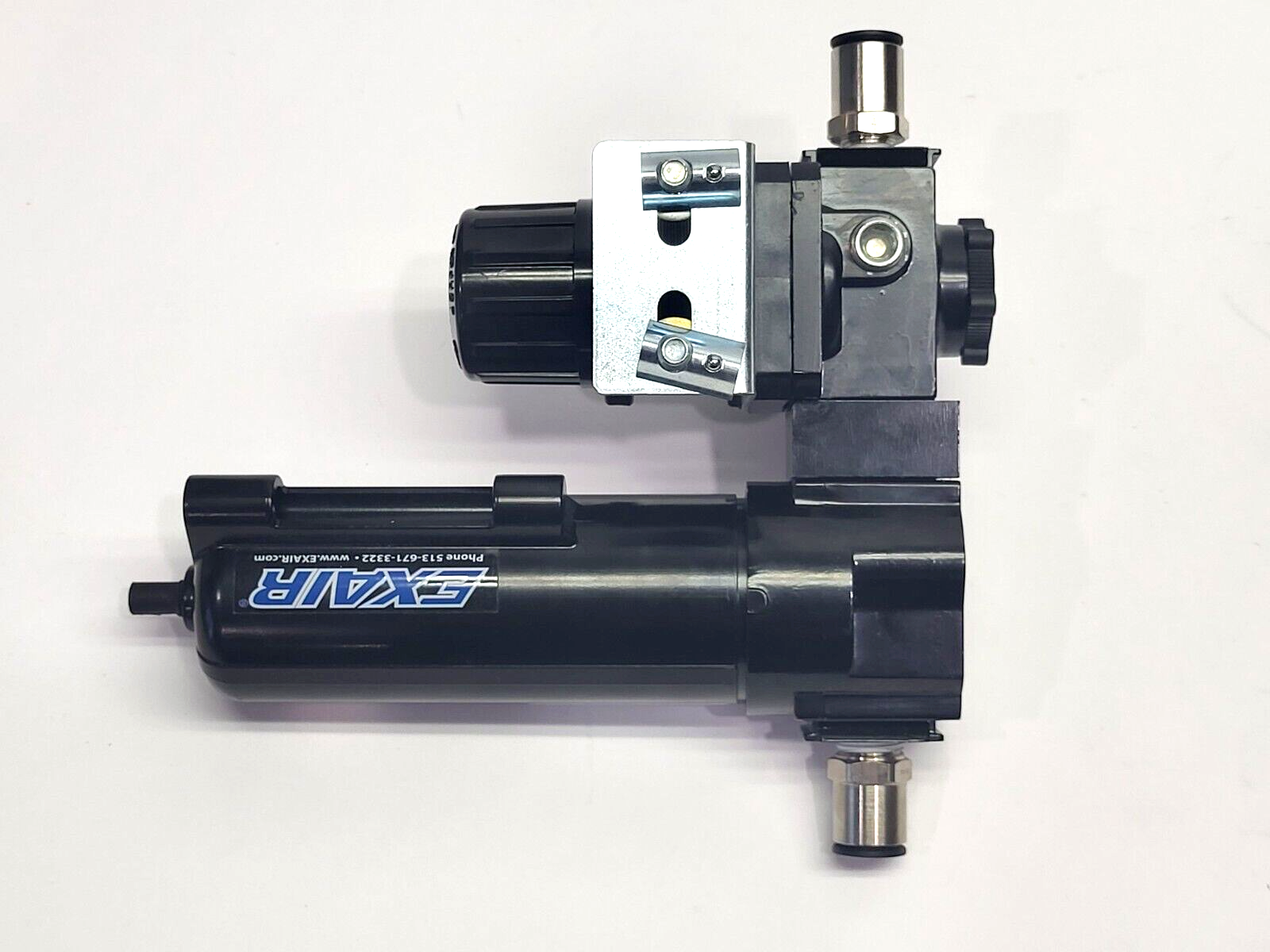 Exair 9001 3/8" Pneumatic Drain Filter Separator w/ 9008 1/4" Pressure Regulator - Maverick Industrial Sales