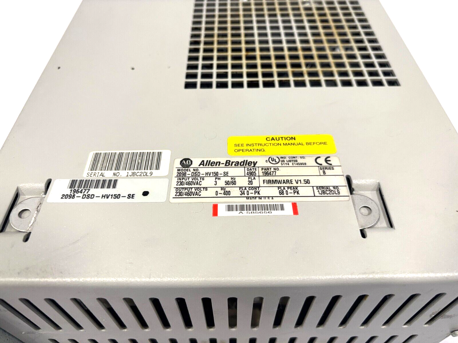 Allen Bradley 2098-DSD-HV150-SE, Ser. B, Ultra 3000 Servo Drive, 15 kW - Maverick Industrial Sales
