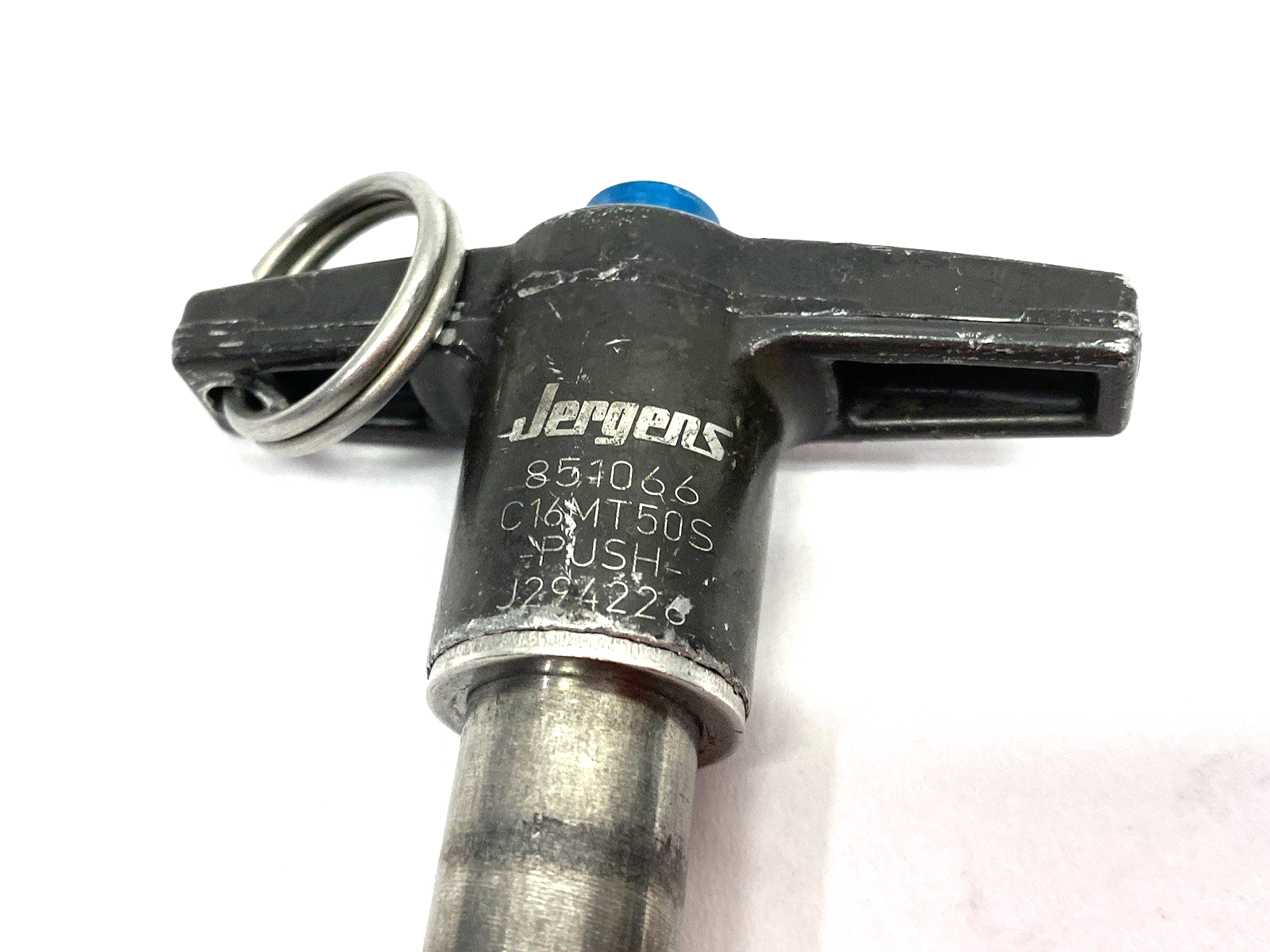 851066 | Jergens Quick-Release T-Handle Pin KLP 16mm x 50 SS C16MT50S - Used - Maverick Industrial Sales