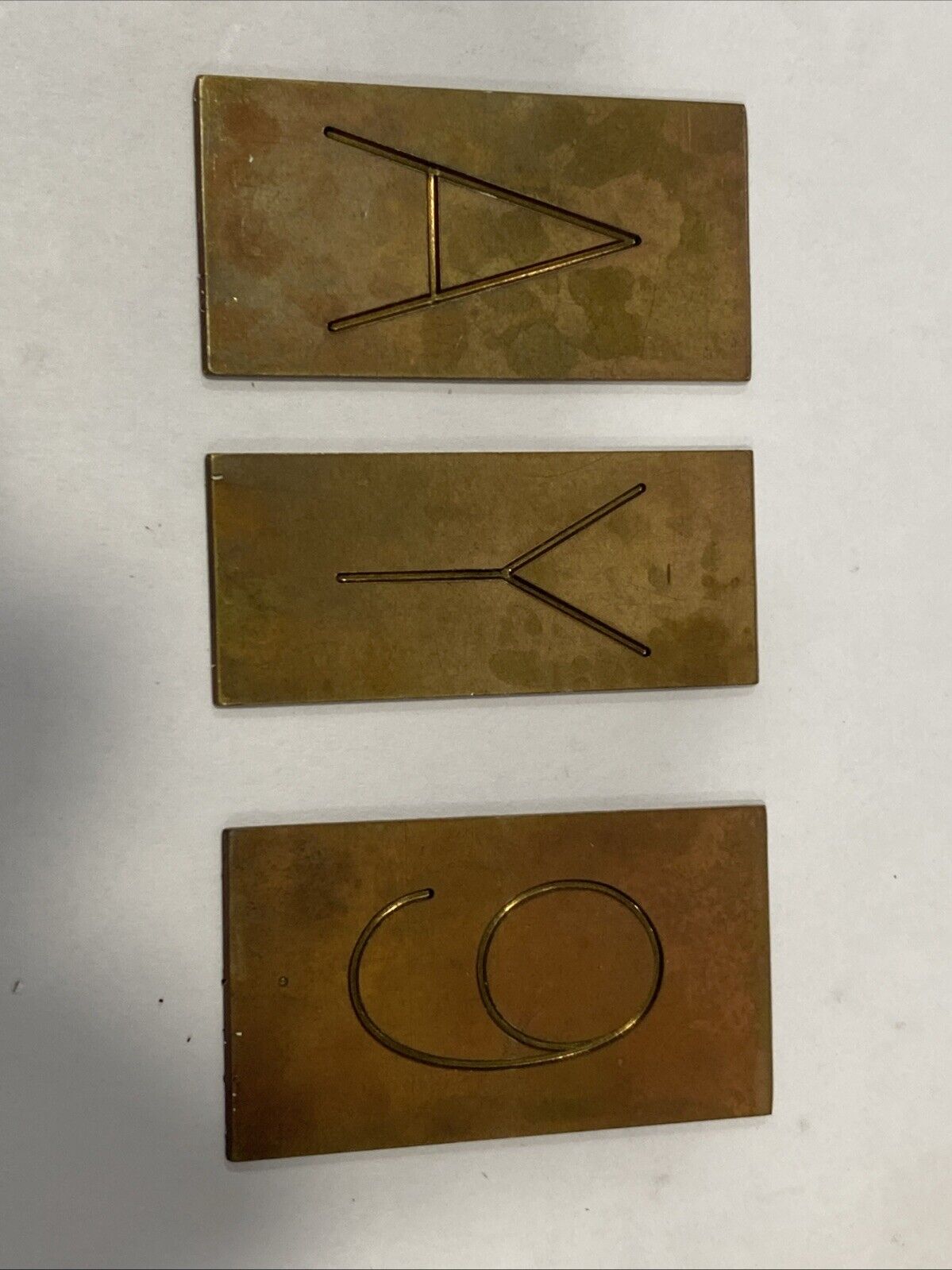 Brass Engraving Plate Blocks A-Z 0-9, 1-9/16" Font 2-3/4" Blank - Maverick Industrial Sales
