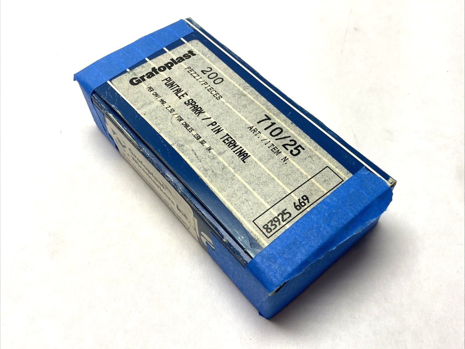 Grafoplast 710/25 12mm Spark Crimp-On Pins for Cable Marker 2.5mm BOX OF 185 - Maverick Industrial Sales