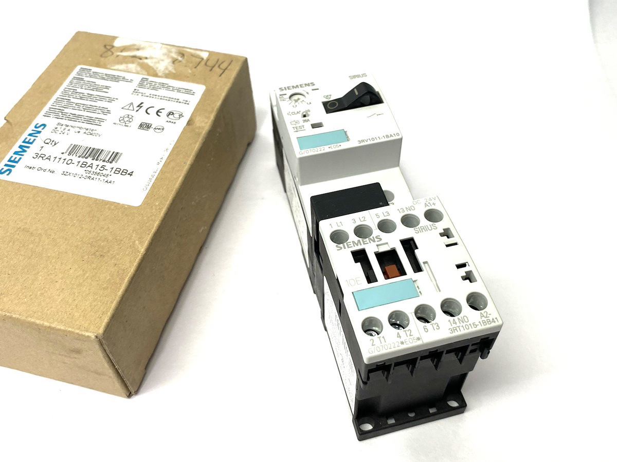 3RA1110-1BA15-1BB4 | Siemens Load Feeder, fuseless, Direct-on-line Starting 1.4-2A - New – Open box - Maverick Industrial Sales