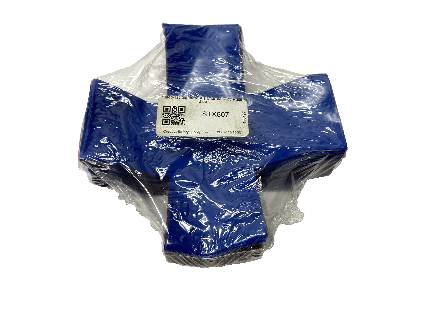 STX607 | SafetyTac Squared X's Blue Floor Marking Sticker TEAR IN BAG PKG OF 25 - New - Maverick Industrial Sales
