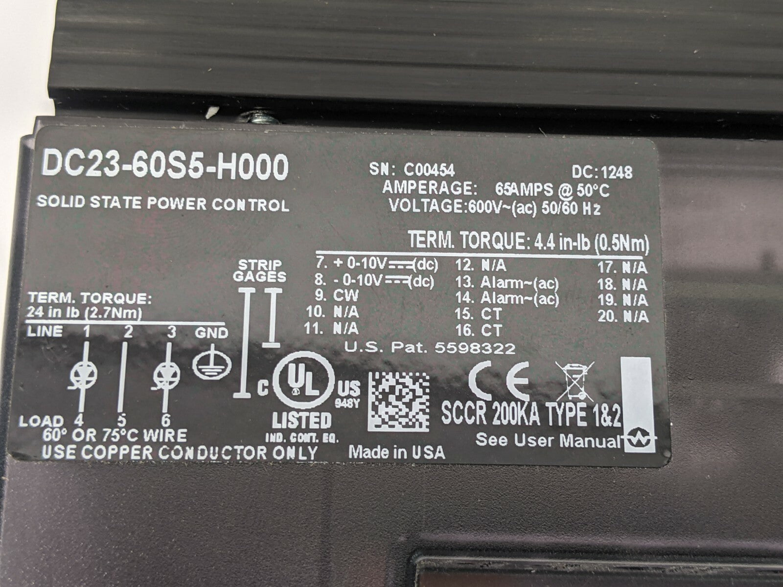 Watlow DC23-60S5-H000 DIN-a-mite Solid State Power Control - Maverick Industrial Sales