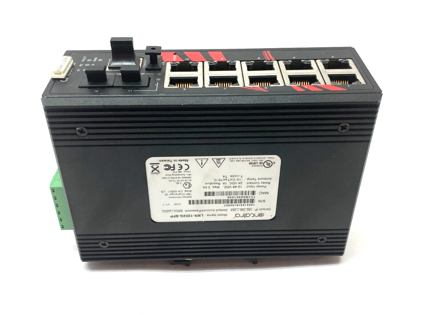 Antaira LMX-1202G-SFP Gigabit Light Layer 3 Managed Ethernet Switch 12-Port - Maverick Industrial Sales