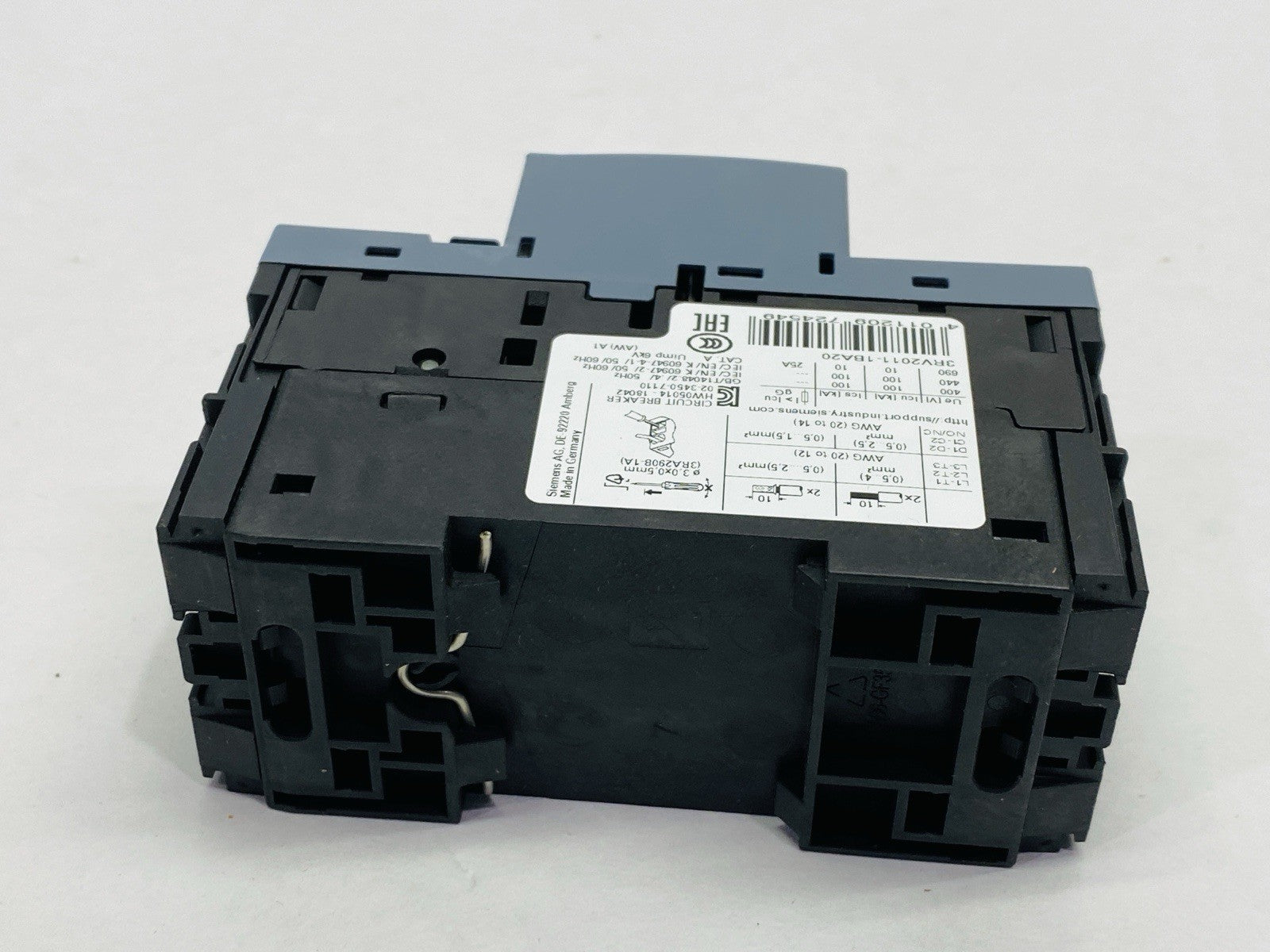 Siemens 3RV2011-1BA20 SIRIUS Motor Protector Circuit Breaker 1.4-2.0A 600V - Maverick Industrial Sales