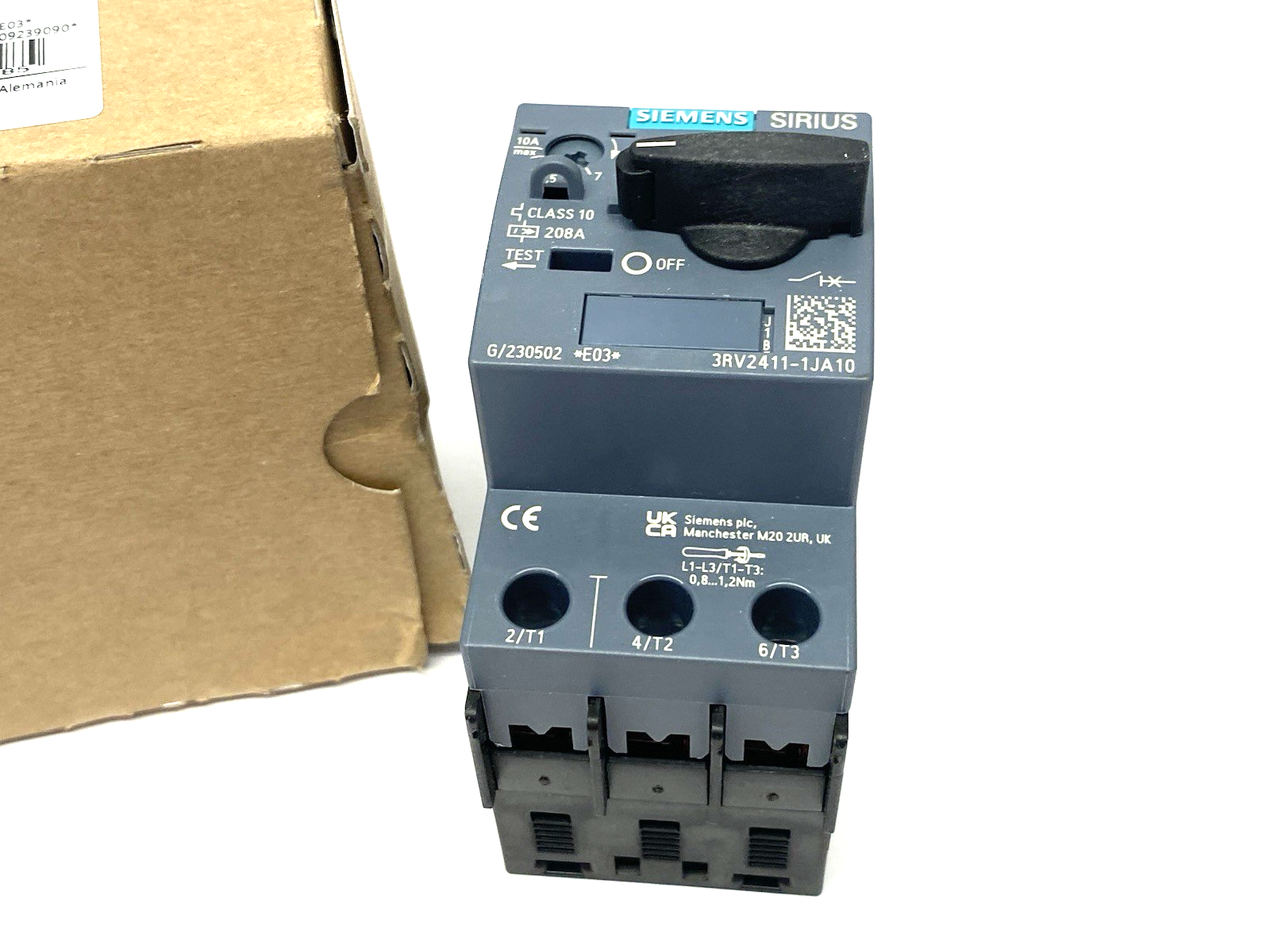 Siemens 3RV2411-1JA10 SIRIUS Circuit breaker size S00 for transformer protection - Maverick Industrial Sales