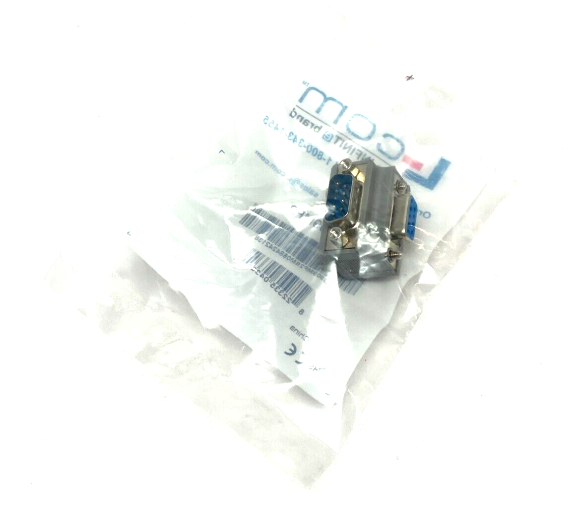 Lcom DG909MF2 Low Profile Right Angle Adapter DB9 Male to Female Cable Exit 2 - Maverick Industrial Sales