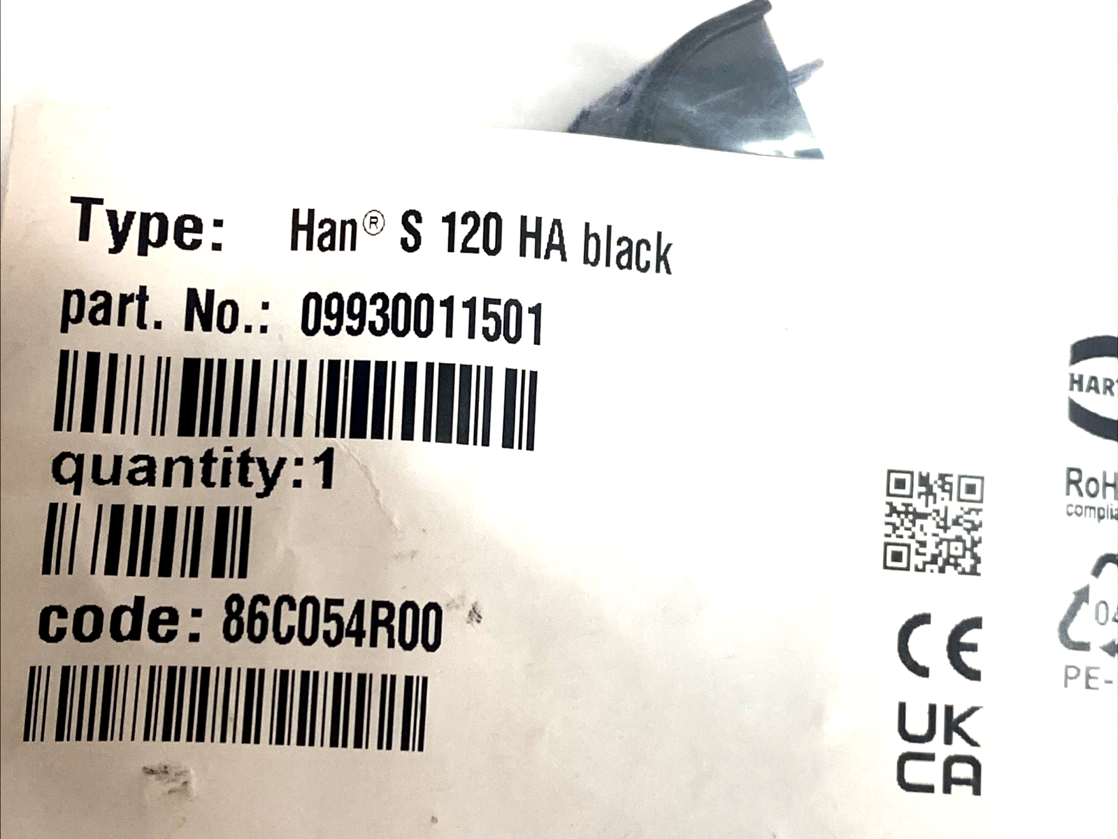 09930011501 | Harting Han S 120 Hood Angled 1-Pole 120A 1500V - New - Maverick Industrial Sales