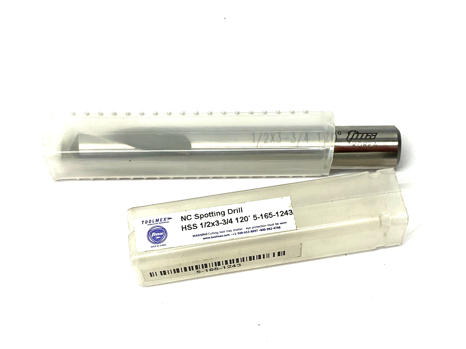 5-165-1243 | Toolmex NC Spotting Drill 1/2" Diameter HSS 120° Point 51651243 - New – Open box - Maverick Industrial Sales