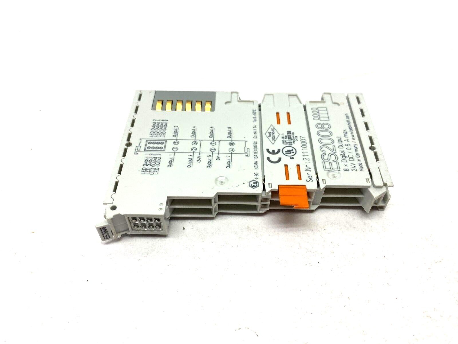 ES2008 | Beckhoff EtherCAT Terminal 8 Channel Digital Output NO FEED IN TERMINAL - Used - Maverick Industrial Sales