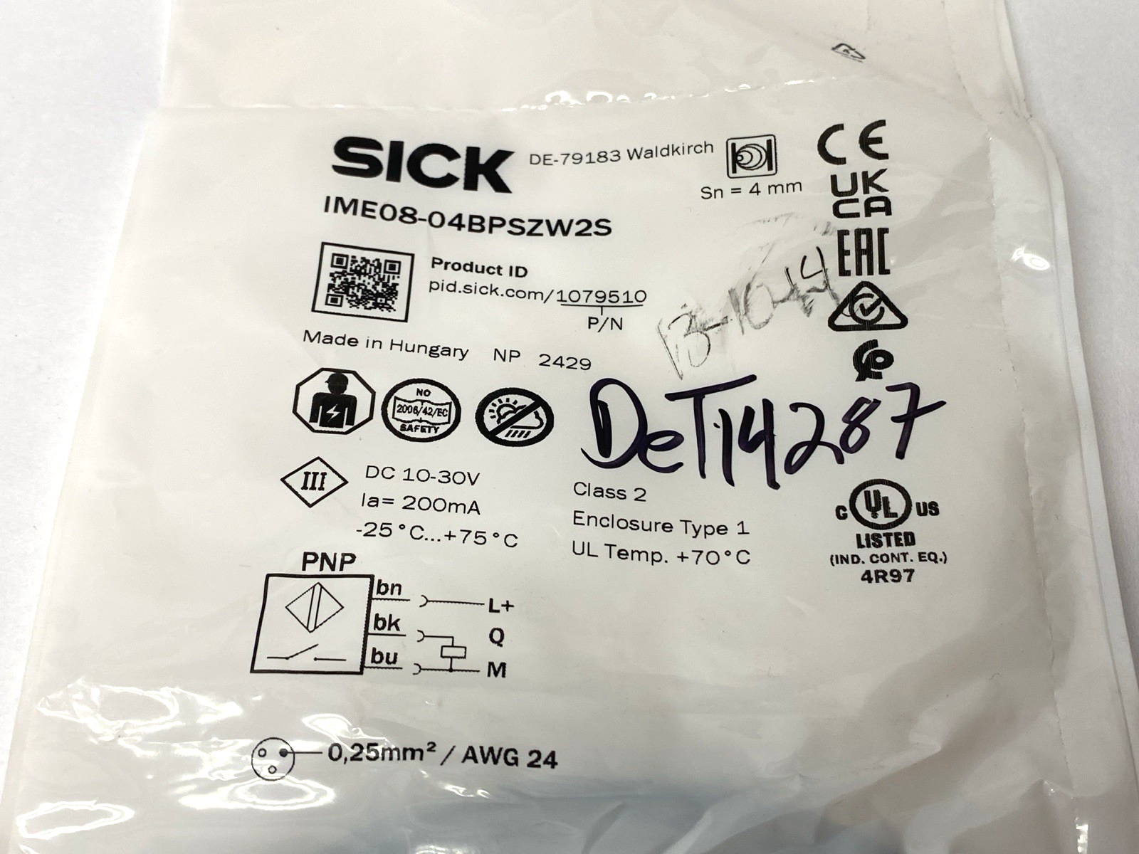 SICK IME08-04BPSZW2S Inductive Proximity Sensor 1079510 - Maverick Industrial Sales