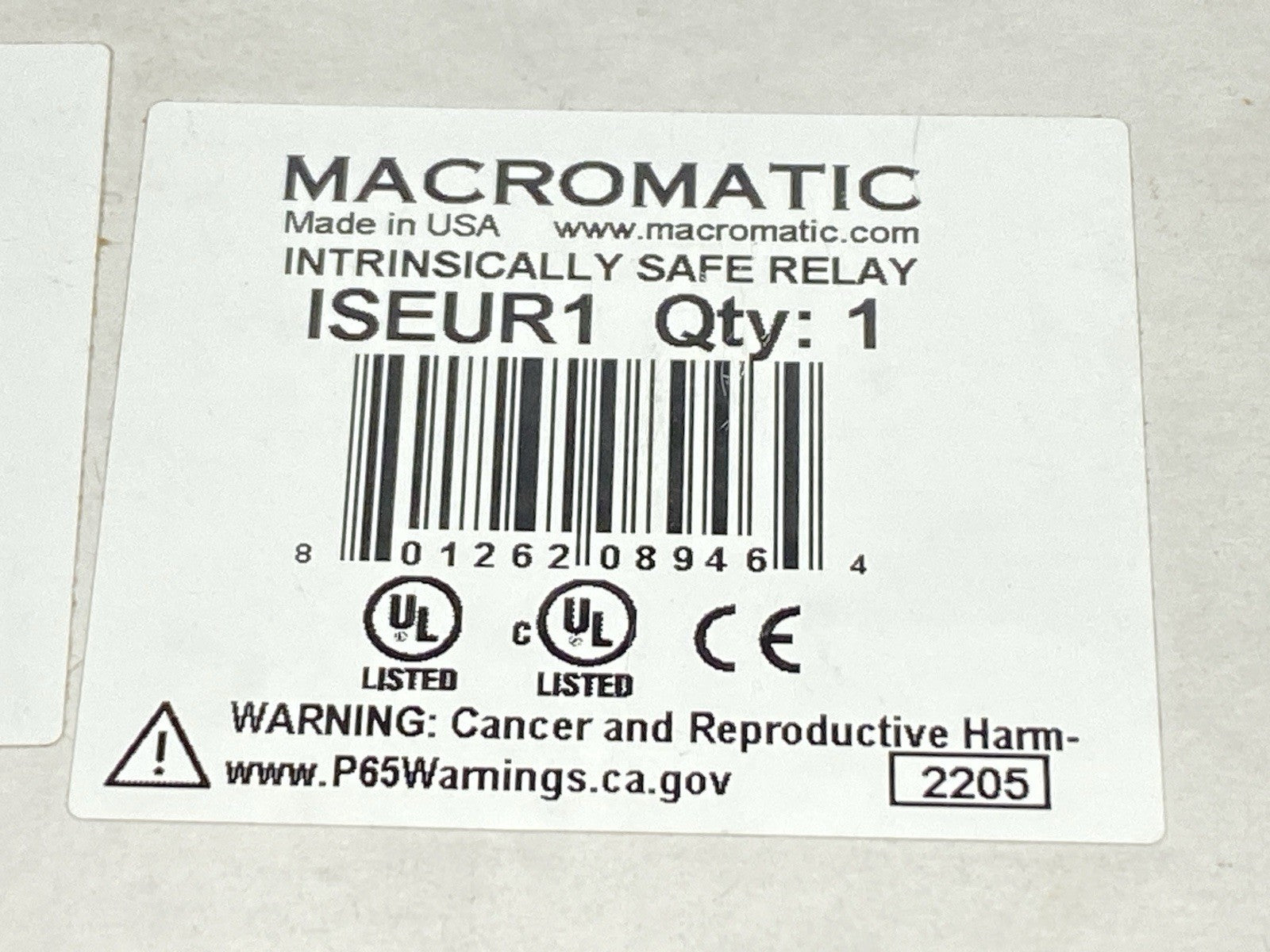 ISEUR1 | Macromatic ISE Series Intrinsically Safe Relay 102-132VAC / 10-125VDC - New - Maverick Industrial Sales