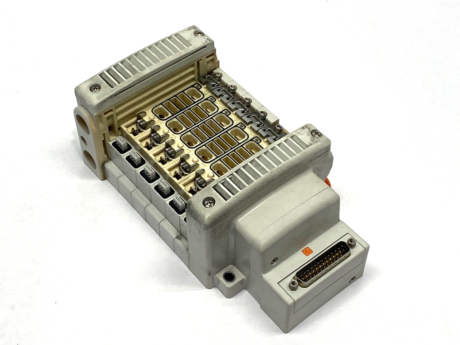 SMC VV5QC21-06N3F00-5 Pneumatic Manifold Assembly D-Sub Connector 6-Station - Maverick Industrial Sales