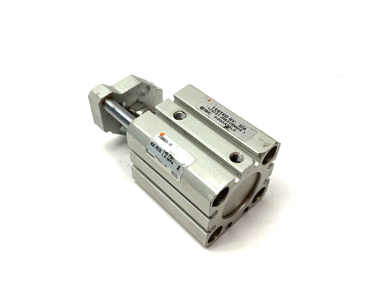 CDQMB25-15 | SMC Compact Guide Rod Cylinder 25mm Bore 15mm Stroke - Used - Maverick Industrial Sales