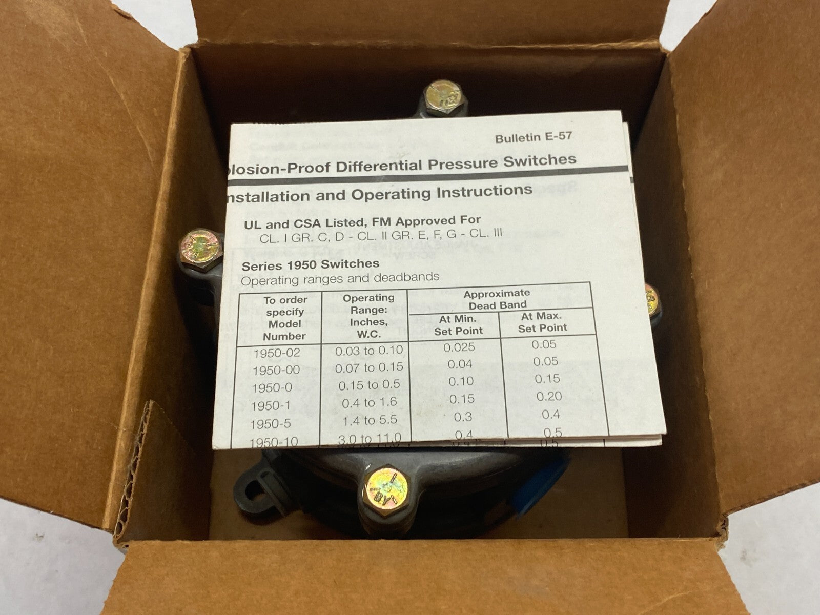 Dwyer 1950-1-2F Explosion Proof Pressure Switch - Maverick Industrial Sales