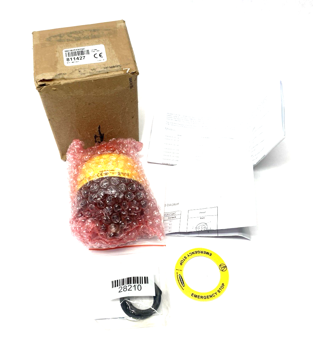 Banner SSA-EB1P-02ECQ4C Emergency Stop Pushbutton, 30mm Mount, 811427 - Maverick Industrial Sales
