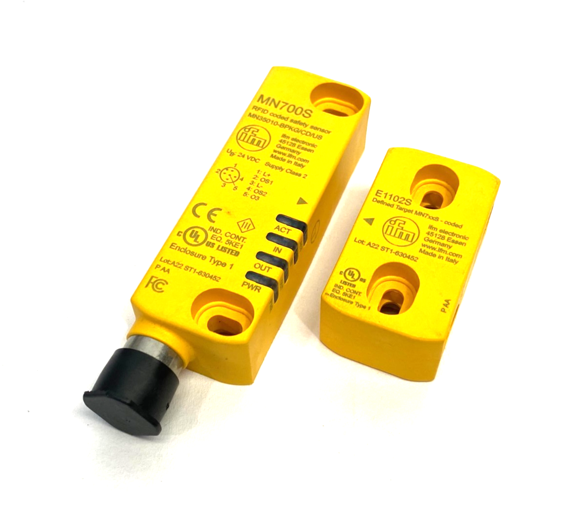 Ifm MN700S RFID Coded Safety Sensor MN35010-BPKG/CD/US w/ E1102S Coded Target - Maverick Industrial Sales