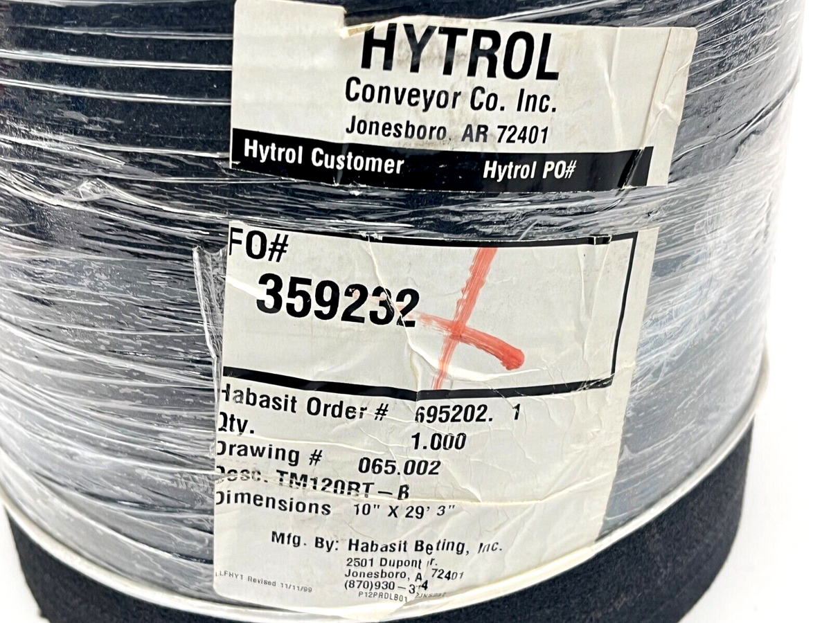 TM120RT-B | Habasit Conveyor Belt 10" Width 29' 3" Length - New - Maverick Industrial Sales