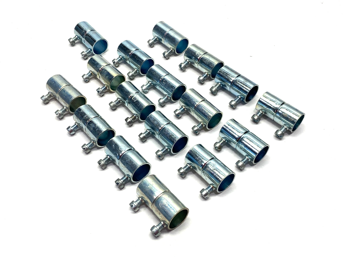Steel City TK121A EMT Set Screw Coupling 1/2", Zinc-Plated Steel LOT OF 17 - Maverick Industrial Sales