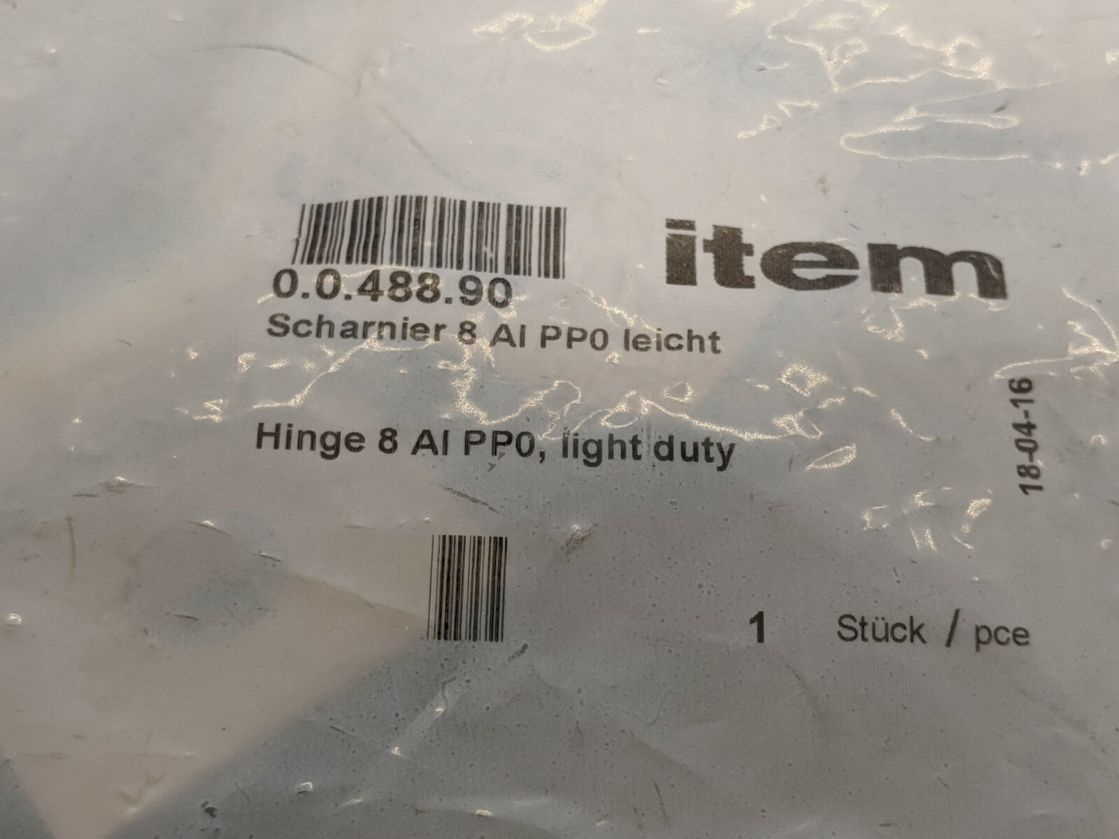 Item 0.0.488.90 Hinge 8 Al PP0 Light Duty - Maverick Industrial Sales
