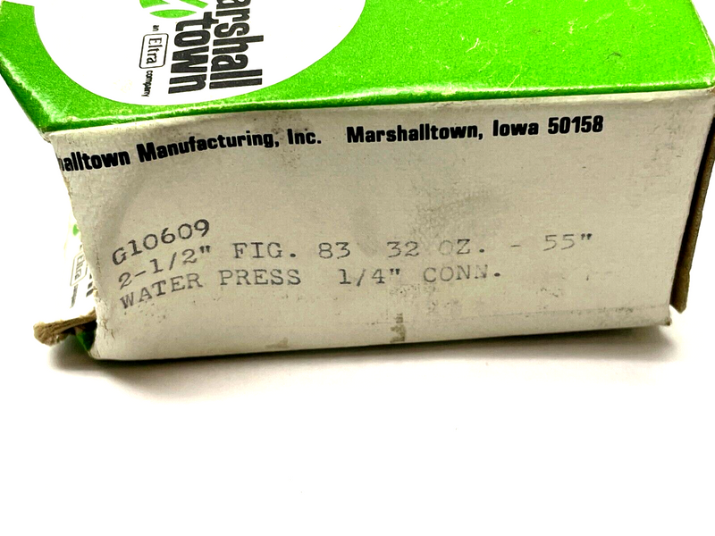 Marshall Town G10609 Water Pressure Gauge 2-1/2" Fig. 1/4" Connection - Maverick Industrial Sales