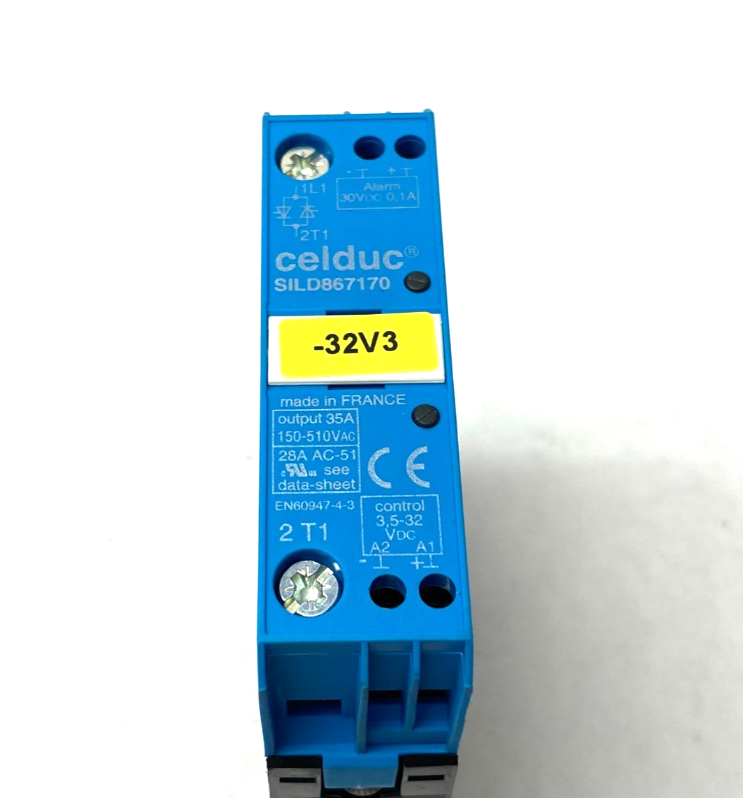 Celduc SILD867170 SSR Relay 35A/150-510VAC/CTRL 3,5-32VDC/7200A²S/DIAGNOSTIC - Maverick Industrial Sales