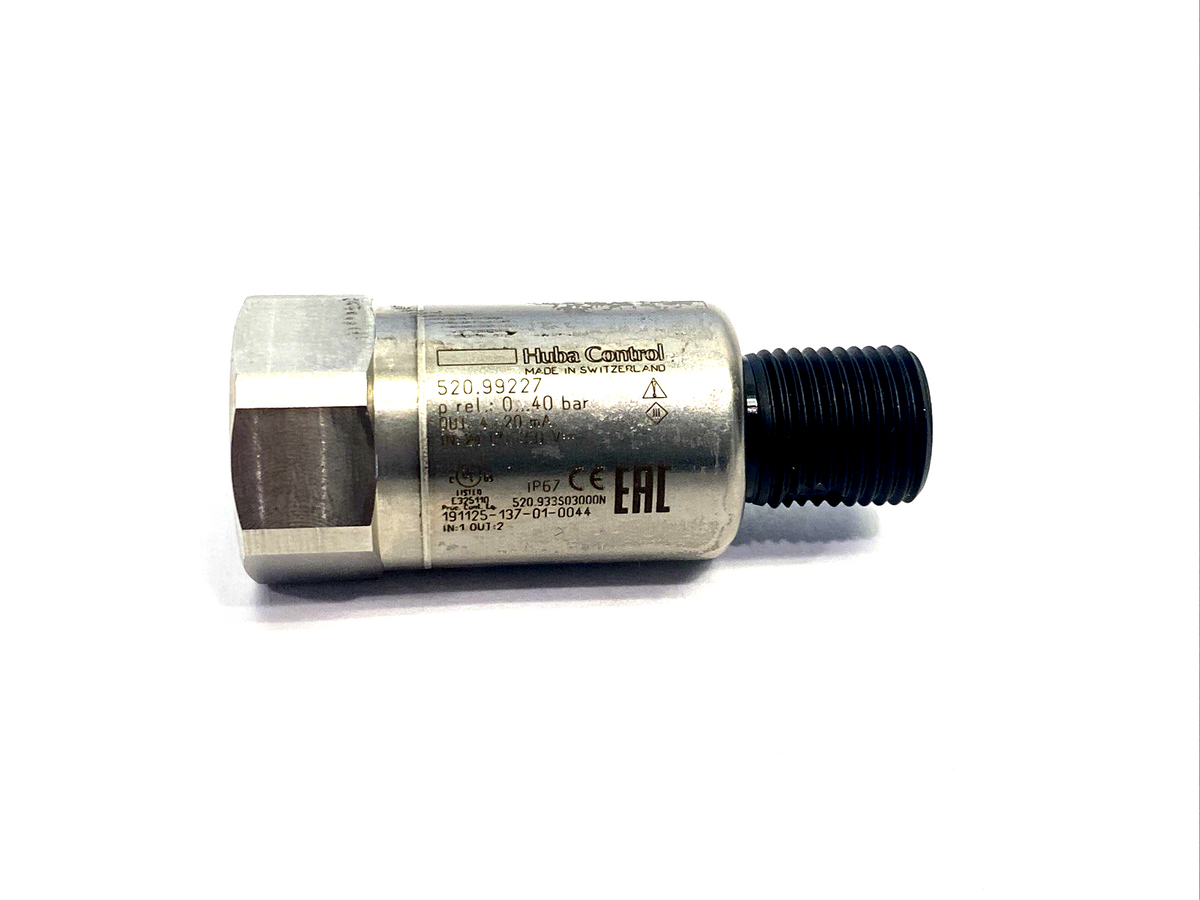 Huba Control 520.99227 Pressure Transmitter 0-40bar 7/16-20 UNF - Maverick Industrial Sales