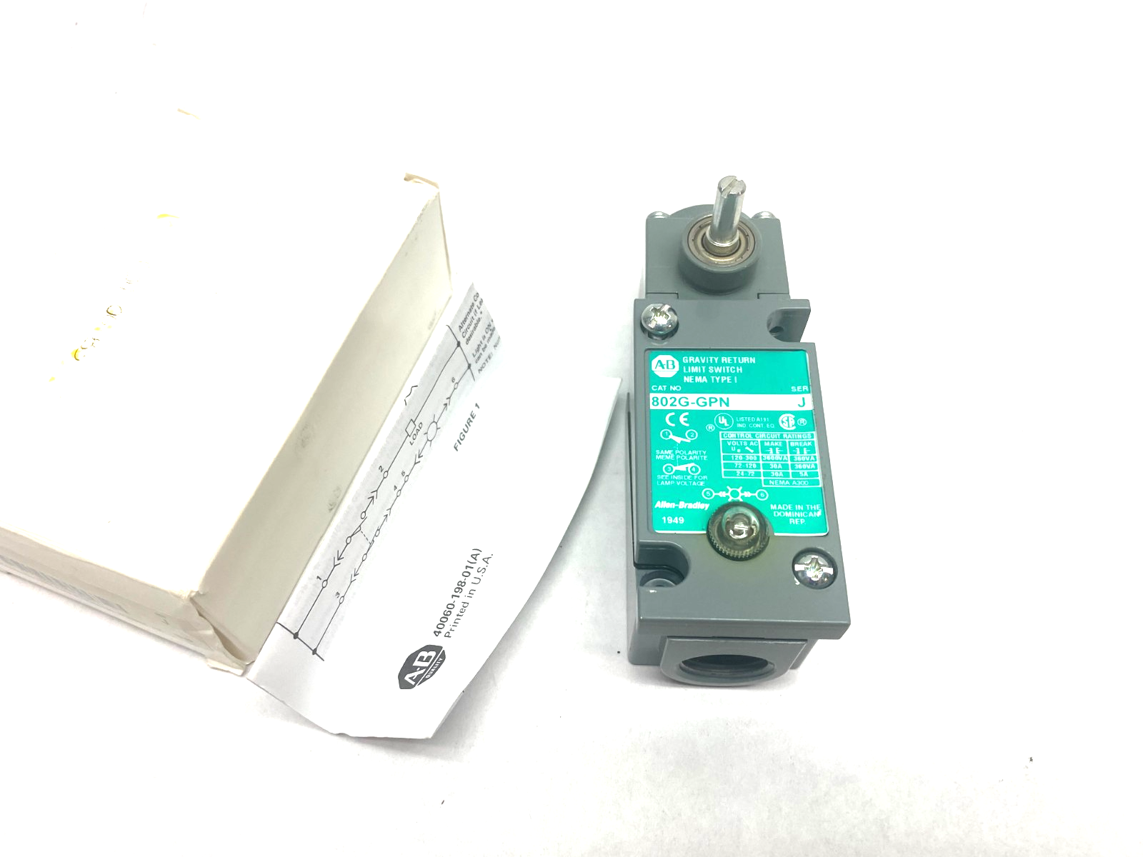 Allen Bradley 802G-GPN Ser. J Gravity Return Limit Switch NEMA Type 1 1 NO, 1 NC - Maverick Industrial Sales