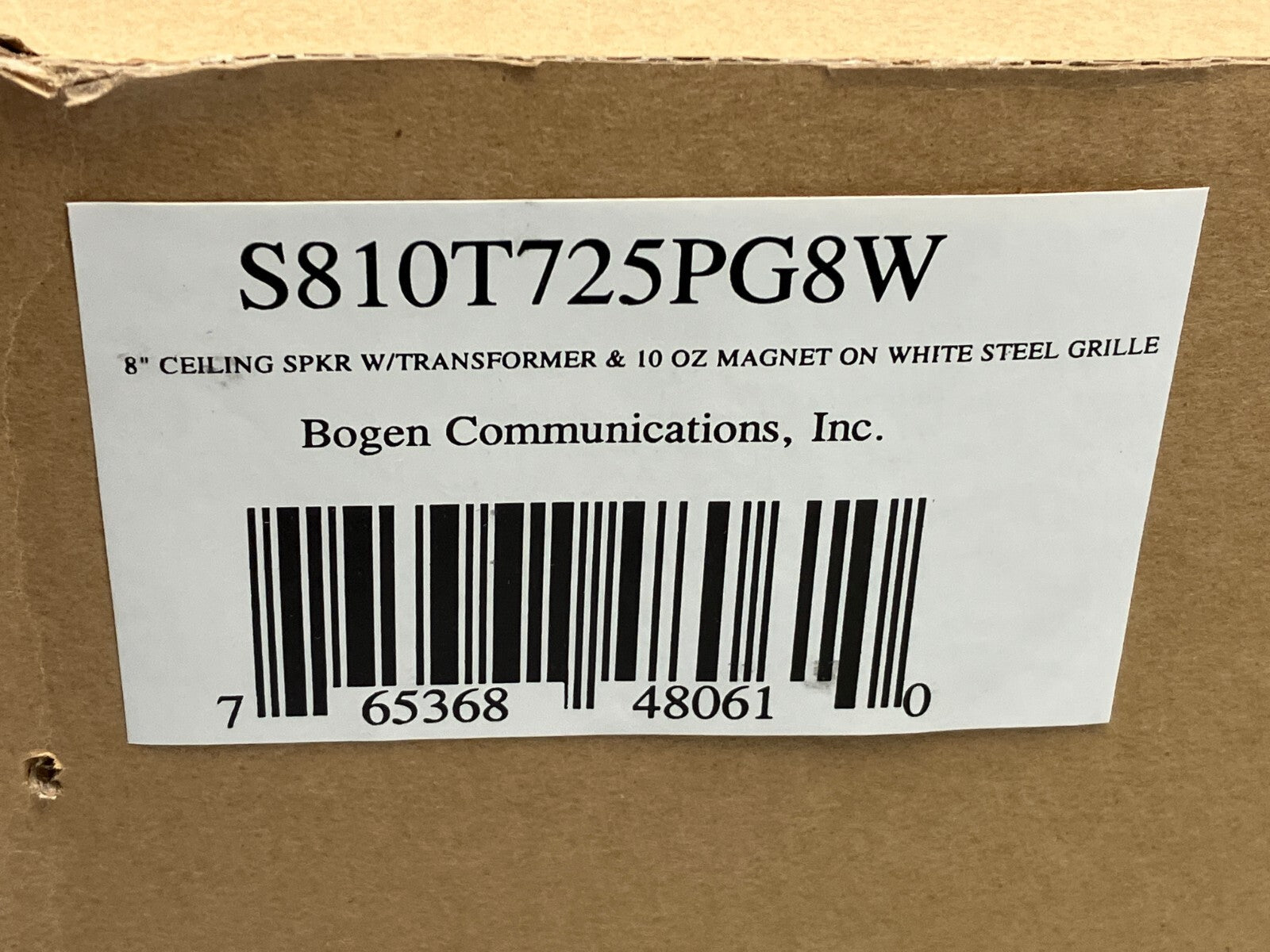 Bogan S810T725PG8W Ceiling 8" Speaker Assembly w/ Transformer Off-White 13" OD - Maverick Industrial Sales