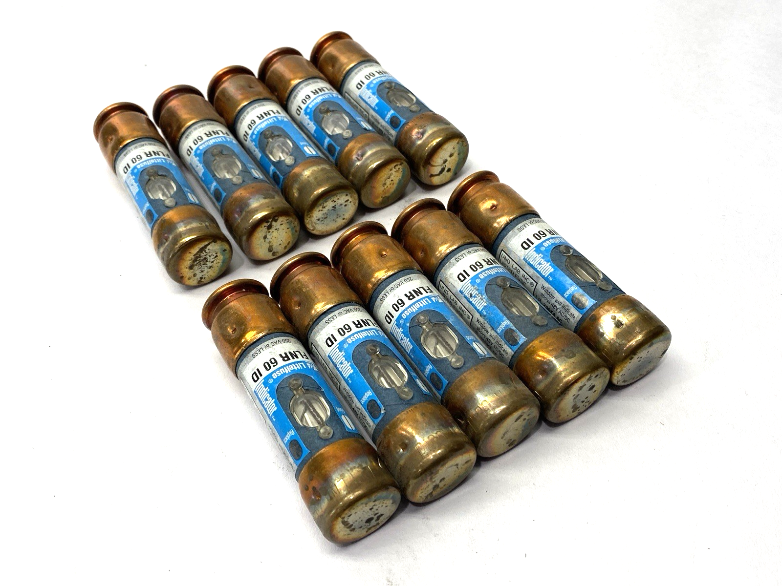 Littelfuse FLNR60ID Time-Delay Indicating Fuse Class RK5 250V 60A LOT OF 10 - Maverick Industrial Sales
