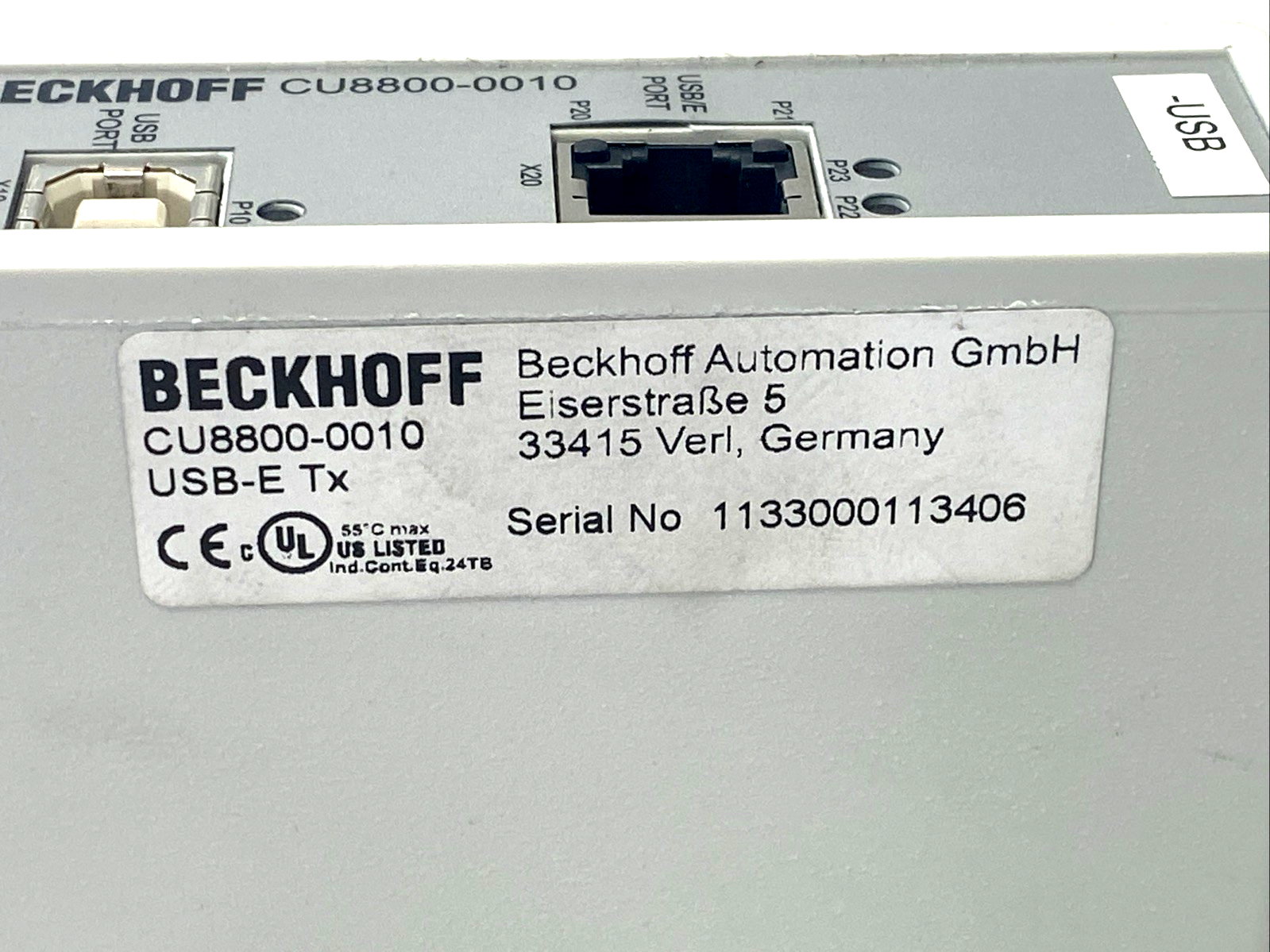 Beckhoff CU8800-0010 USB-Extender-Tx USB Extension Transmitter Box, USB-E Tx - Maverick Industrial Sales