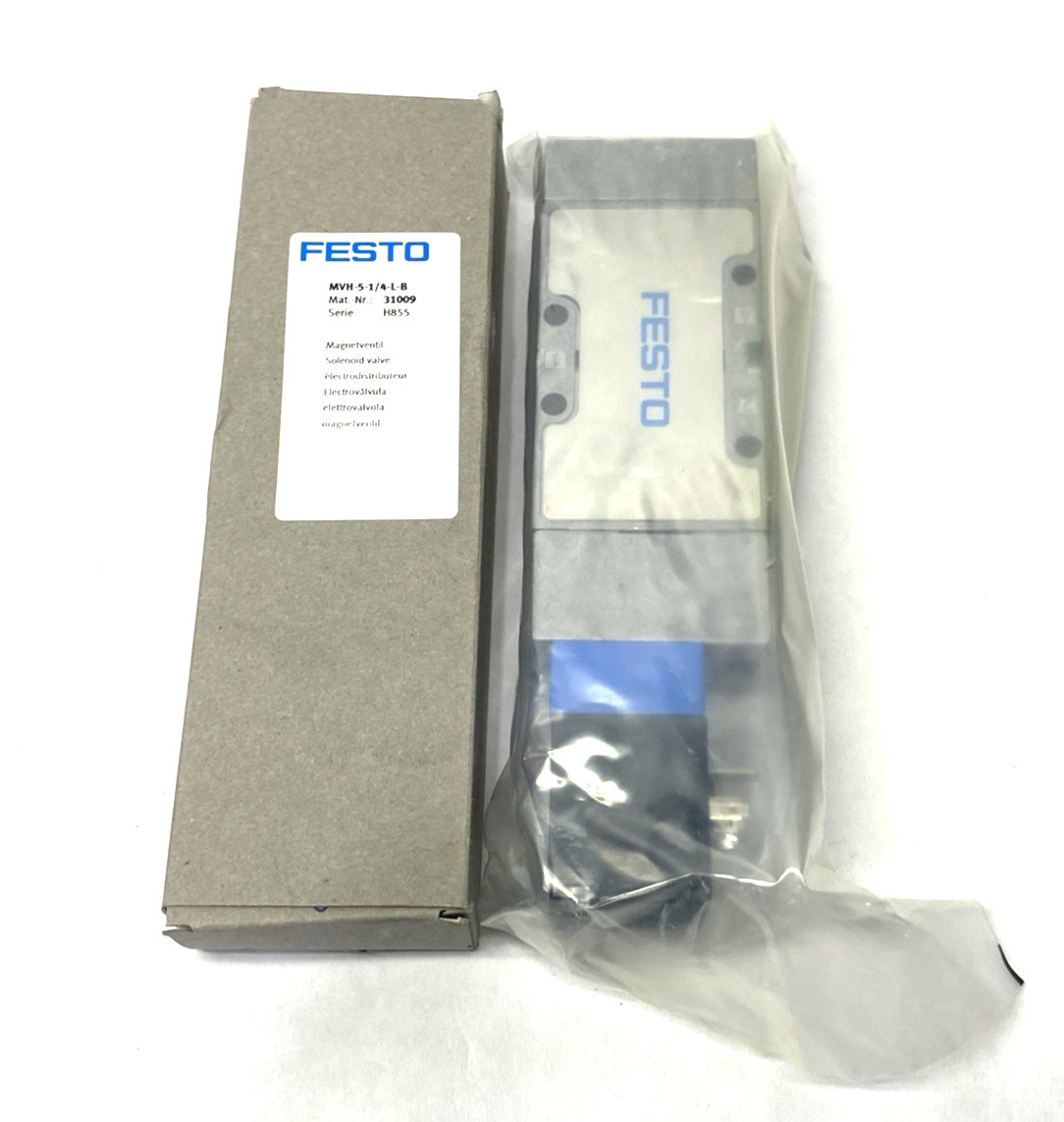 Festo MVH-5-1/4-L-B Solenoid Valve 5/2-way Monostable, 31009 - Maverick Industrial Sales