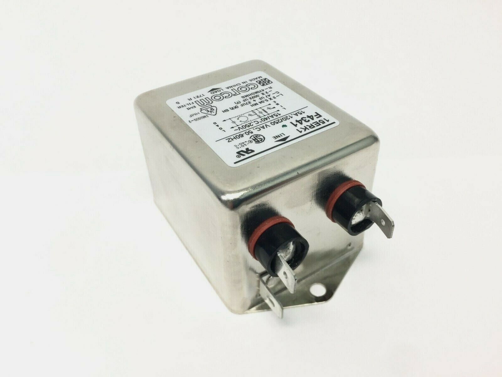 Corcom 15ERK1 Power Line Filter 15A, 120/250 VAC, 50-60 Hz - Maverick Industrial Sales