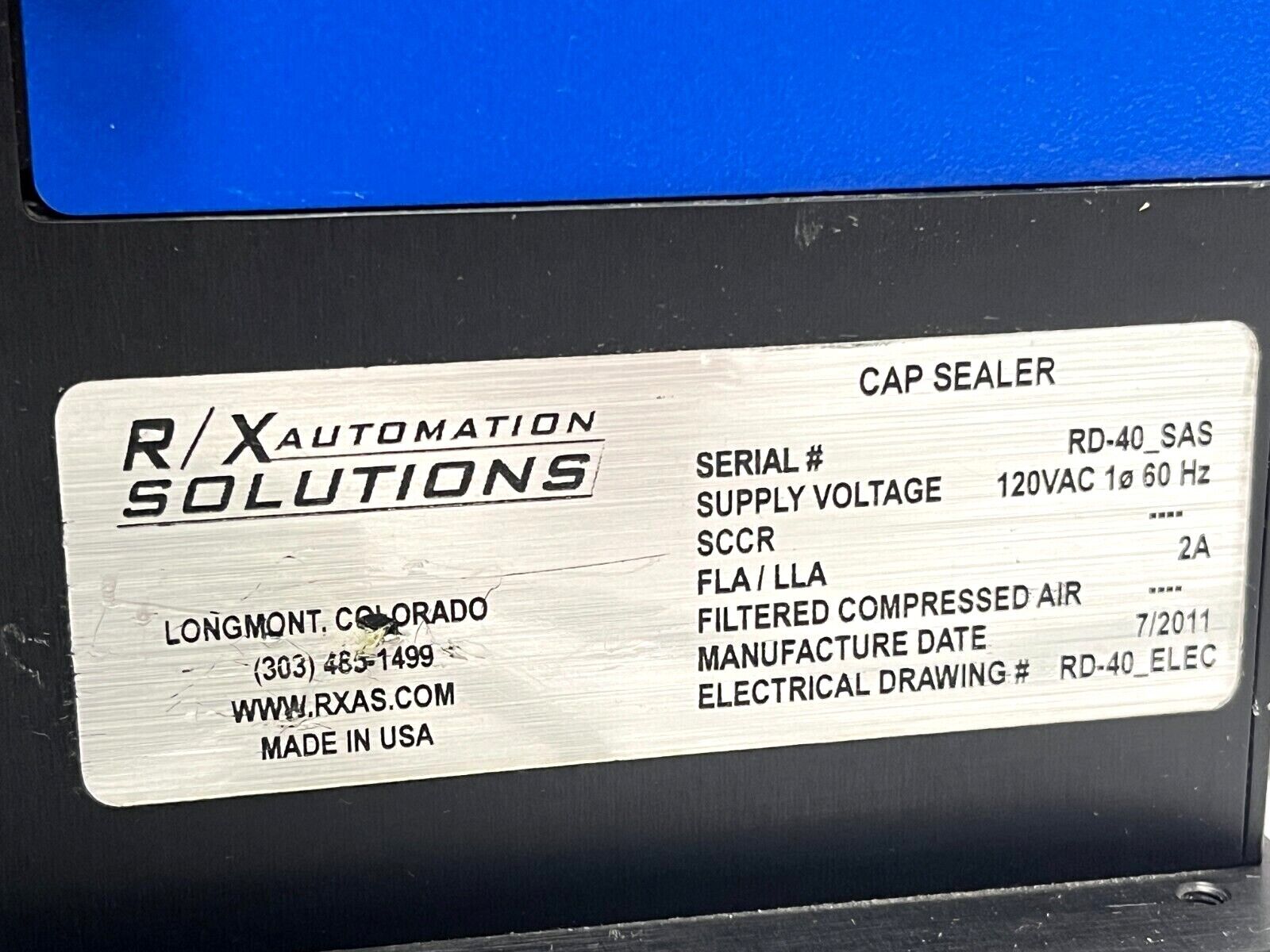 R/X Automation Solutions RD-40 Cap Sealer 2A 120VAC - Maverick Industrial Sales