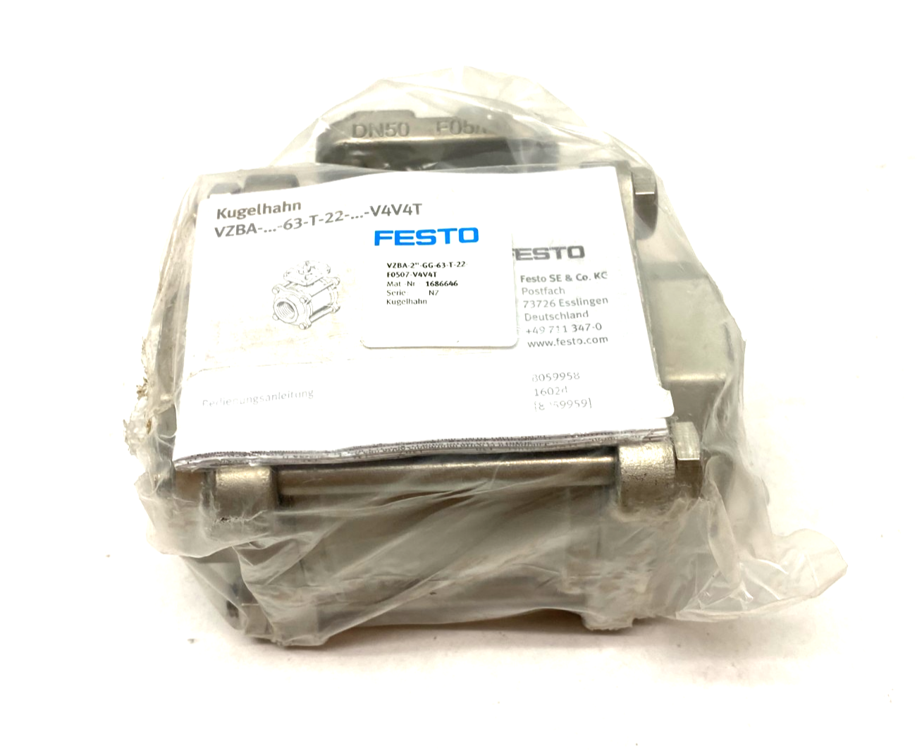 Festo VZBA-2"-GG-63-T-22-F0507-V4V4T Ball Valve Actuator 2-Way 1686646 - Maverick Industrial Sales