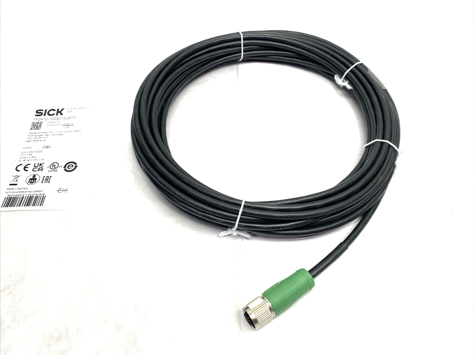 YF2A72-100S01XLECX | Sick Connection Cable, Female M12 17-Pin, 6048319 - New – Open box - Maverick Industrial Sales