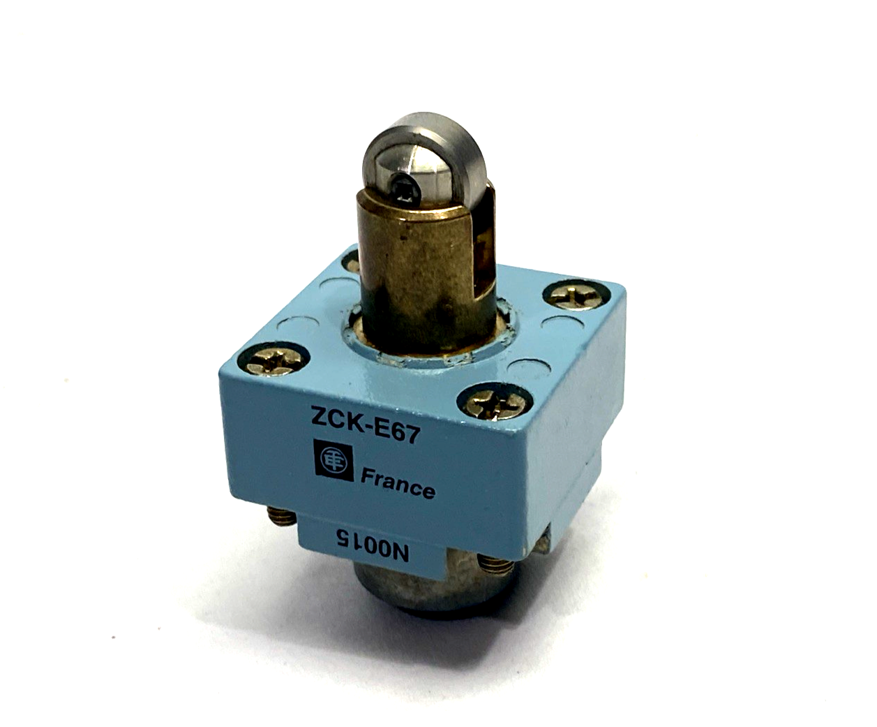 Telemecanique ZCKE67 Limit Switch Head, Steel Roller Plunger, Blue, 064580 - Maverick Industrial Sales