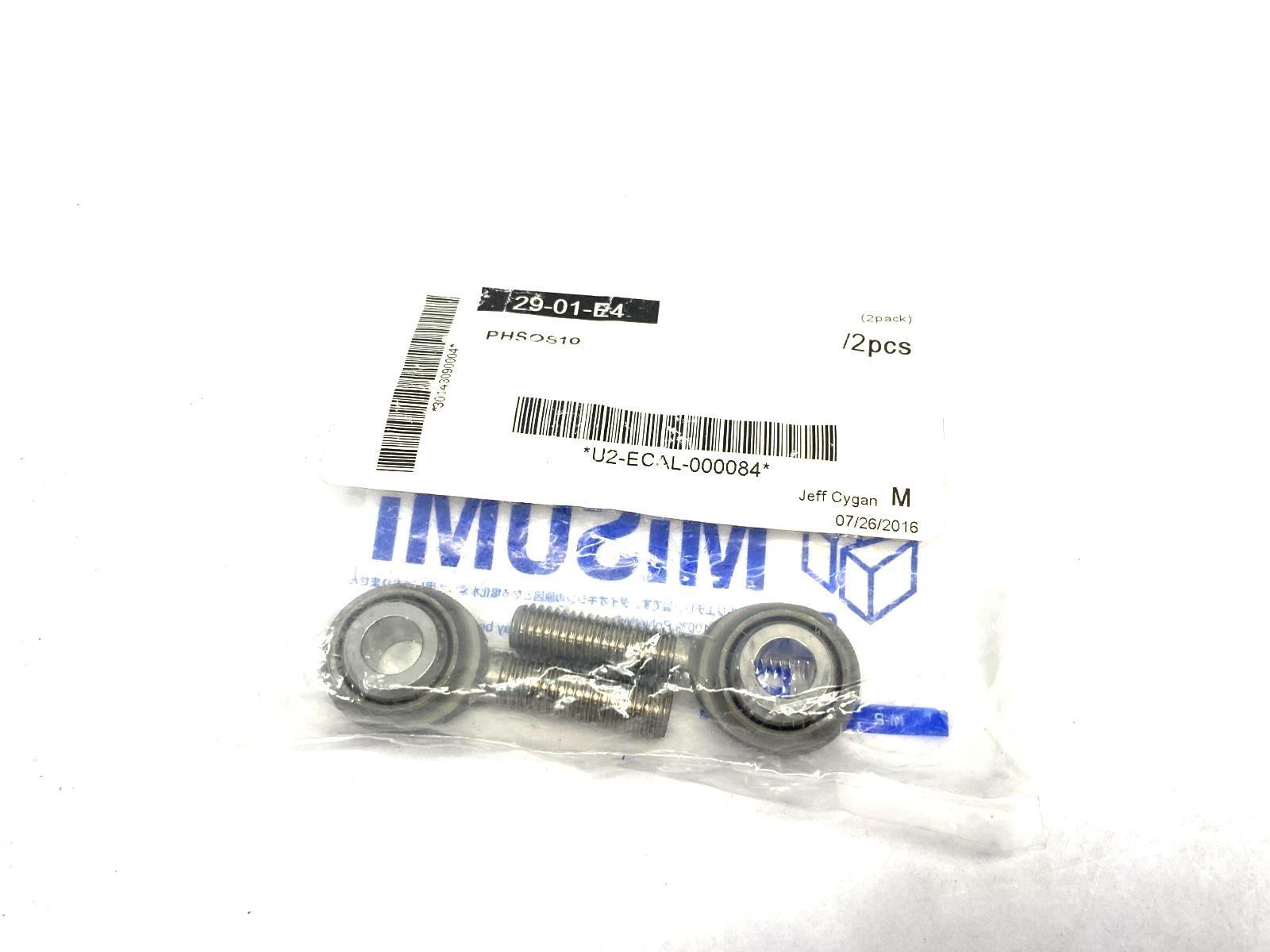 MiSUMi PHSOS10 Rod End Bearing Standard L Short Type PKG OF 2 - Maverick Industrial Sales